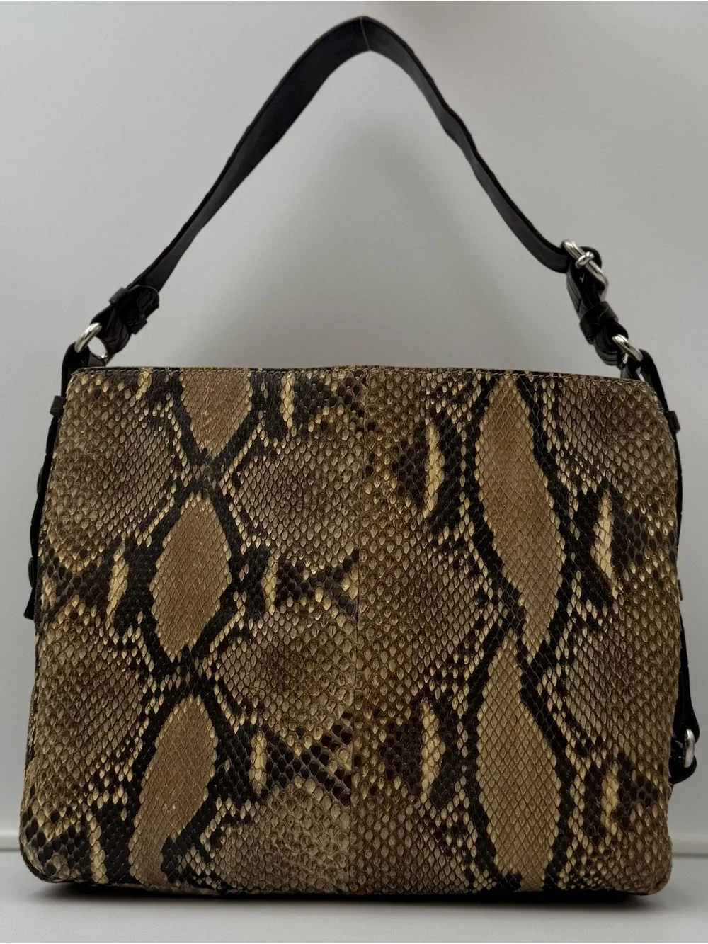 🐊COLOMBO 1937 MILANO • Exotic Crocodile & Python Shoulder Bag • Made in ITALY